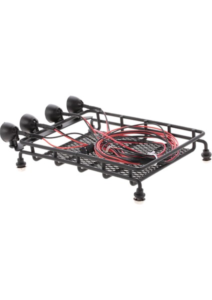 Rc /10 Alaşımlı Çatı Rafı, Redcat Arabası Için Yuvarlak LED Işığı ile