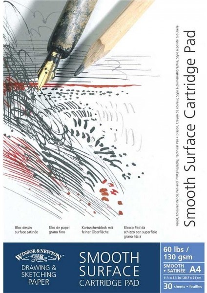 Winsor & Newton  Medium Cartridge Bloknot Dokusuz Yüzey  130 gr 30 Yaprak  A4