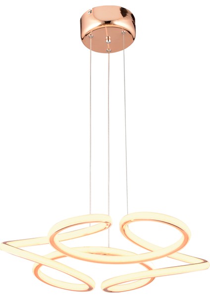 Aldo Rose Gold Sarkıt 140 Watt Sarkıt 3 Renkli Ledli Modern Mutfak Banyo Led Salon Sarkıt Avize