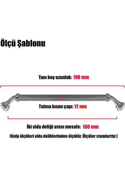 Konak Çekmece Dolap Kapak Kulpu Kulbu 160 mm Metal Kulp