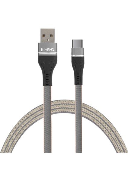 Imeng 3.1A Usba To Type-C Örgülü Data ve Hızlı Şarj Kablosu ML108 Gri