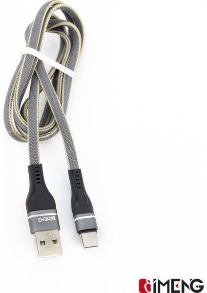 Imeng 3.1A Usba To Type-C Örgülü Data ve Hızlı Şarj Kablosu ML108 Gri