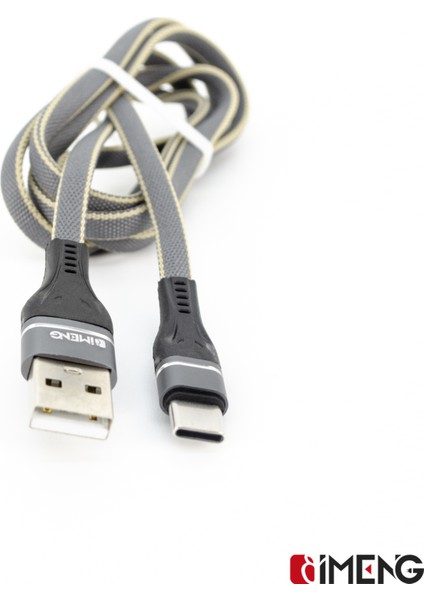 Imeng 3.1A Usba To Type-C Örgülü Data ve Hızlı Şarj Kablosu ML108 Gri