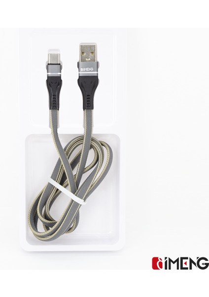 Imeng 3.1A Usba To Type-C Örgülü Data ve Hızlı Şarj Kablosu ML108 Gri