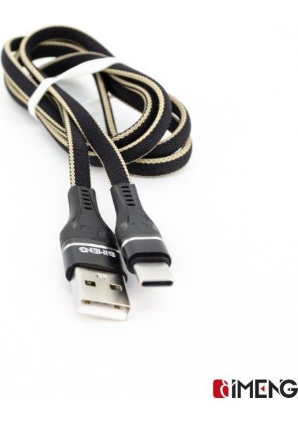 Imeng 3.1A Usba To Type-C Örgülü Data Hızlı ve Şarj Kablosu ML108 Siyah