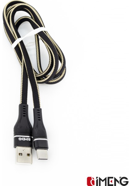 Imeng 3.1A Usba To Type-C Örgülü Data Hızlı ve Şarj Kablosu ML108 Siyah