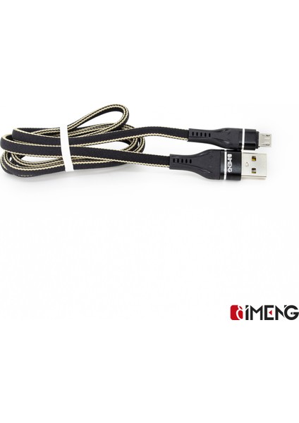 Imeng 3.1A Usba To Micro Örgülü Data ve Hızlı Şarj Kablosu ML108 Siyah