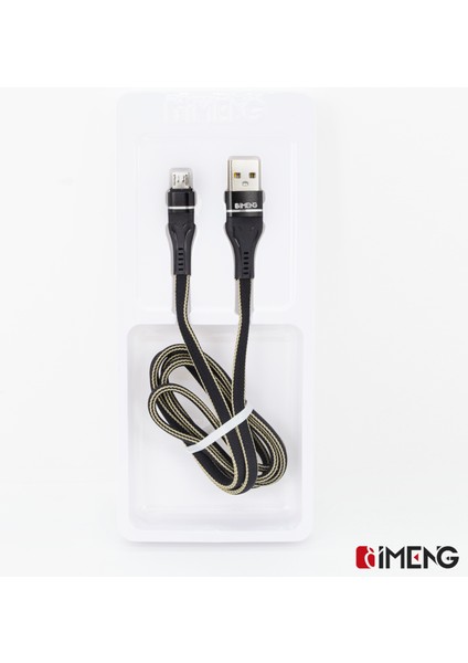 Imeng 3.1A Usba To Micro Örgülü Data ve Hızlı Şarj Kablosu ML108 Siyah