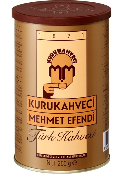 Mehmet Efendi Kurukahveci Türk Kahvesi Teneke 2 x 250 gr