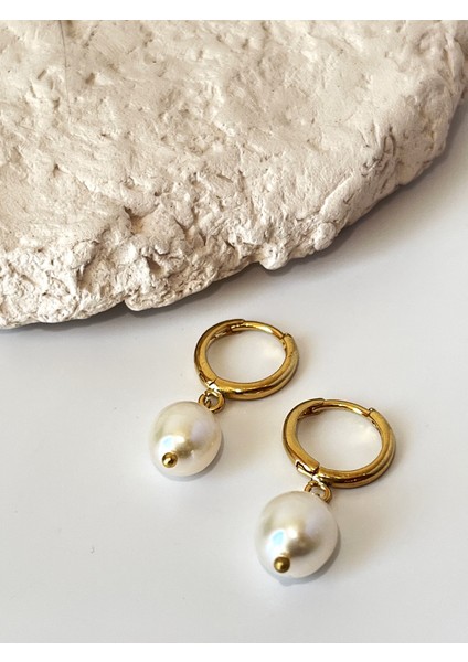 Gerçek Inci Detaylı 14K Altın Kaplama Küpe (Tasarım) modelleri