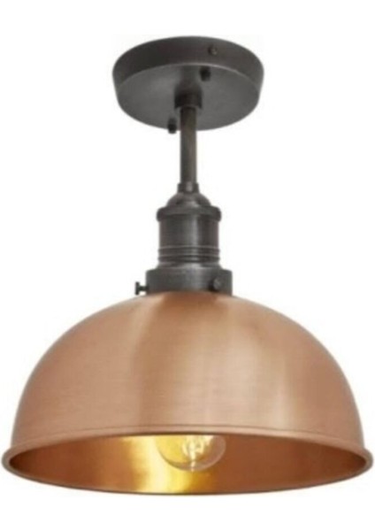 Retro Metal Dekoratif Bakır Rustik Tekli Sarkıt Avize Çap 30 cm