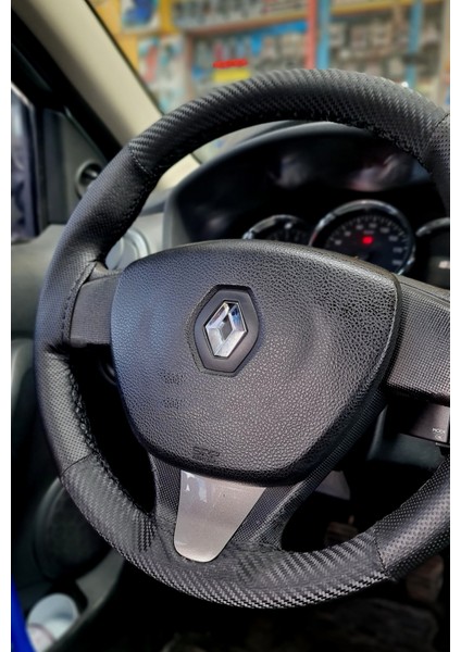 Renault Symbol 3 Dikmeli Direksiyon Kılıfı Dikmeli Noktalı-Karbon fiyatları
