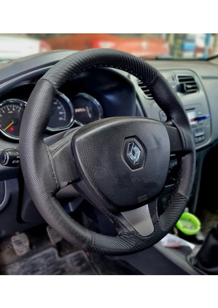 Renault Symbol 3 Dikmeli Direksiyon Kılıfı Dikmeli Noktalı-Karbon fırsatları
