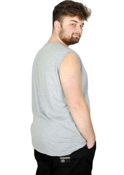 Battal Beden Erkek Kolsuz Tshirt Düz 20003 Grimelanj