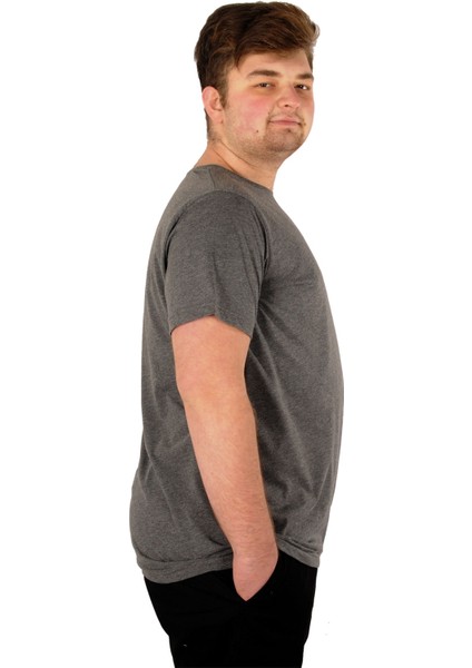 Büyük Beden Erkek Tshirt Bisiklet Yaka Basic 20031 Antrasit fiyatları