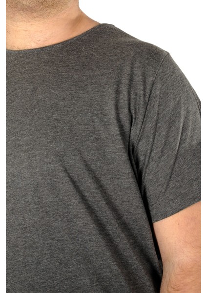 Büyük Beden Erkek Tshirt Bisiklet Yaka Basic 20031 Antrasit modelleri