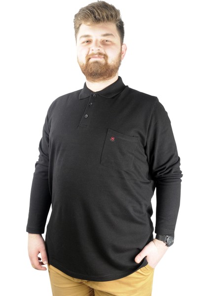 Büyük Beden Tshirt Polo U.kol Cepli 22446 Siyah fırsatları