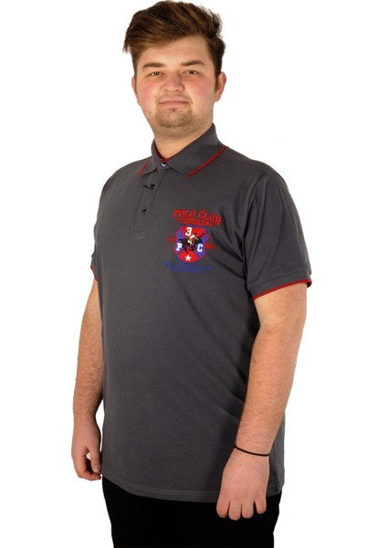 Büyük Beden T-Shirt Polo Club 21331 Füme