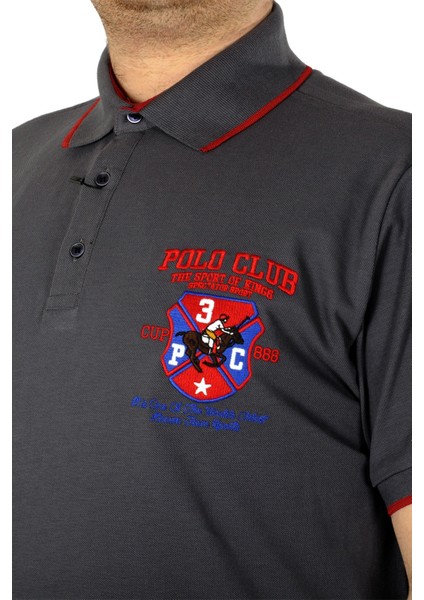 Büyük Beden T-Shirt Polo Club 21331 Füme modelleri