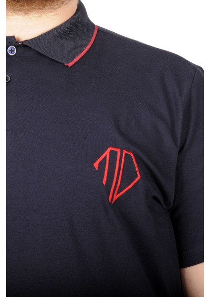 Büyük Beden T-Shirt Polo Cep Sup Md Basic 21555 Lacivert
