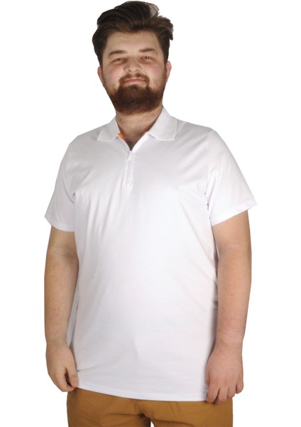 T-Shirt Polo Likralı Fermuarlı Yaka 21029