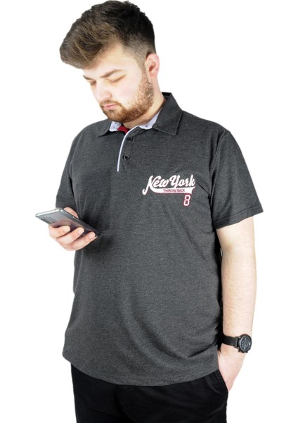 Erkek T Shirt Polo New York Throwback 22302 Antramelanj fırsatları