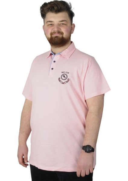 Büyük Beden Erkek T-Shirt Polo Mdx Club 22305 Somon