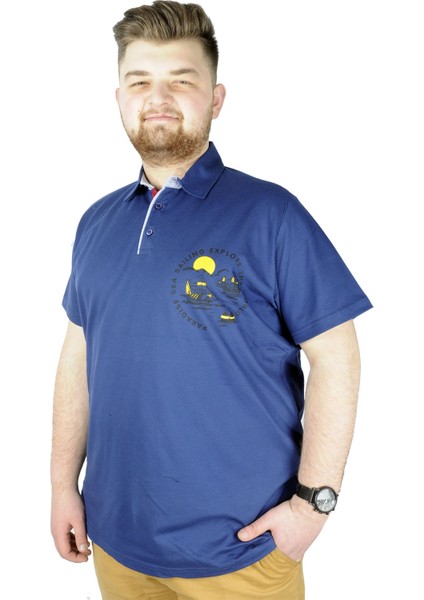 Erkek Polo T Shirt Explore The World 22313 Indigo