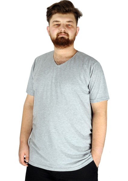 Büyük Beden Tshirt V Yaka 20032 Grimelanj