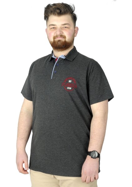 Erkek T-Shirt Polo Florida 22303 Antrasit