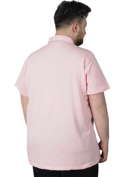 Büyük Beden T-Shirt Polo 3 Crown 22331 Somon modelleri