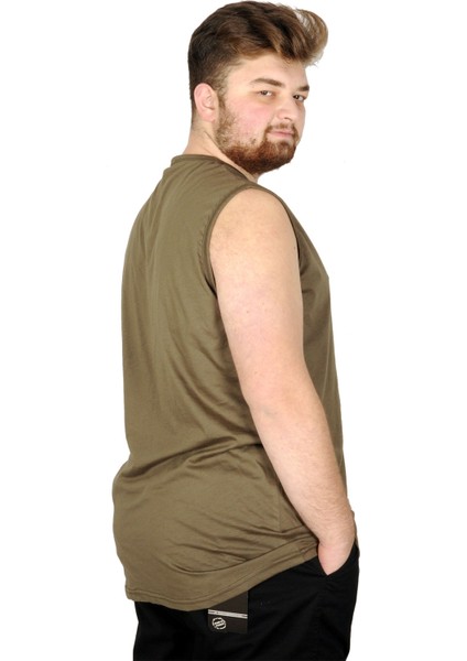 Battal Beden Erkek Kolsuz Tshirt Düz 20003 Haki fiyatları