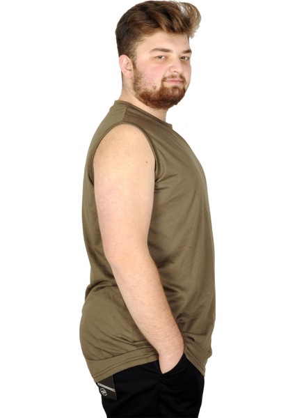 Battal Beden Erkek Kolsuz Tshirt Düz 20003 Haki fırsatları