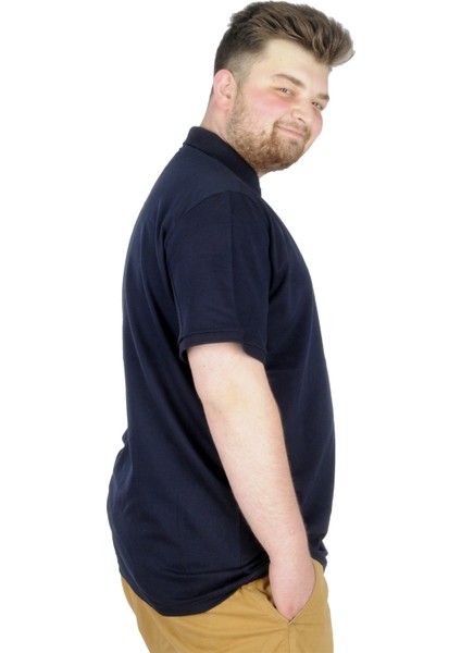 Büyük Beden T-Shirt Polo Steamnoat 22345 Lacivert modelleri