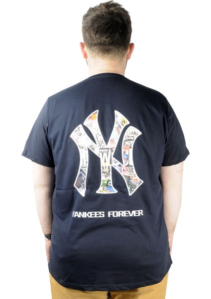 Erkek T Shirt Bis Yaka Yankees 22108 Lacivert