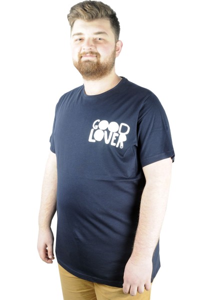 Erkek T Shirt Bis Yaka Good Lover 22114 Lacivert