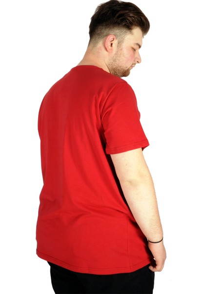 Büyük Beden Likralı T-Shirt Bisiklet Yaka 20149 Bordo fiyatları
