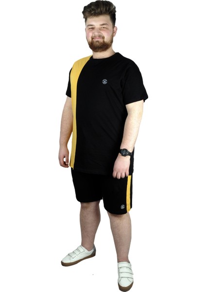 Erkek T Shirt Parçalı MD08 22134 Siyah