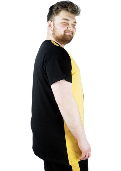 Erkek T Shirt Parçalı MD08 22134 Siyah