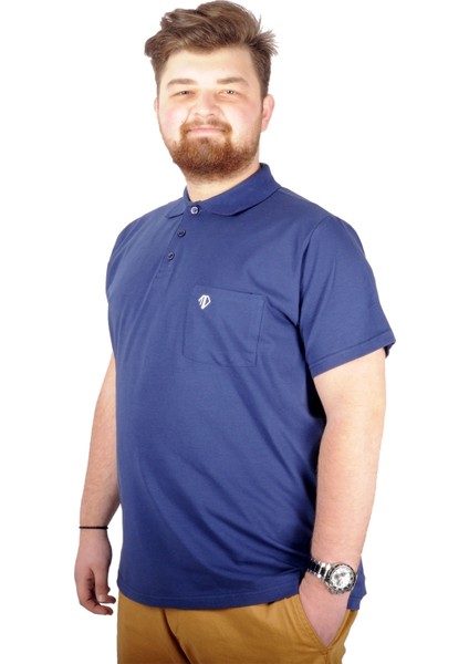 Büyük Beden T-Shirt Polo Cep Sup Basic 21557 Indigo fiyatları