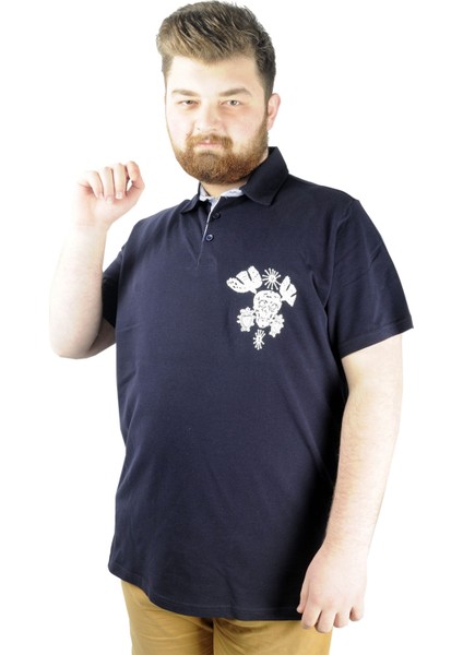 Erkek T Shirt Polo Skull 22304 Lacivert