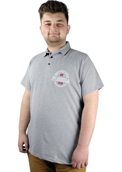 Erkek T Shirt Polo Florida 22303 Gri Melanj fırsatları