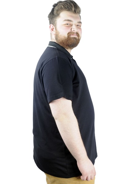 Büyük Beden T Shirt Polo Likralı Süprem Cepli 21558 Siyah fiyatları
