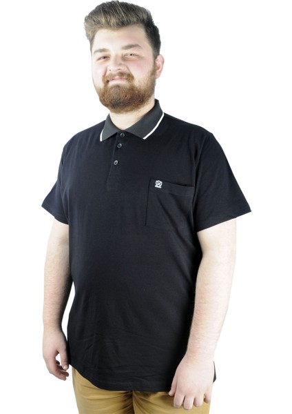 Büyük Beden T Shirt Polo Likralı Süprem Cepli 21558 Siyah fırsatları