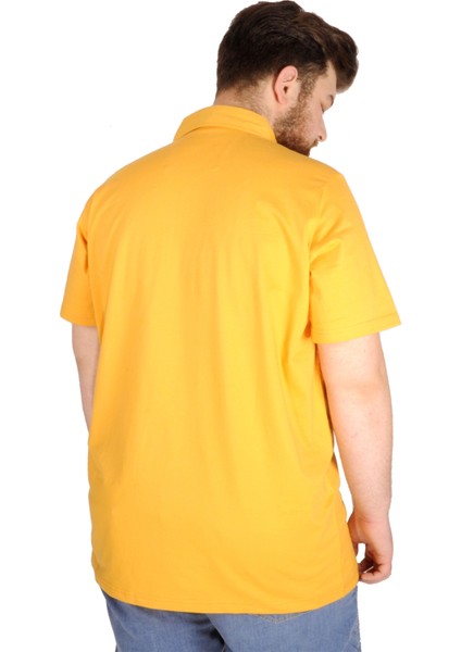Büyük Beden T-Shirt Polo Cepli Lycra Pike Md 20554 Hardal fiyatları