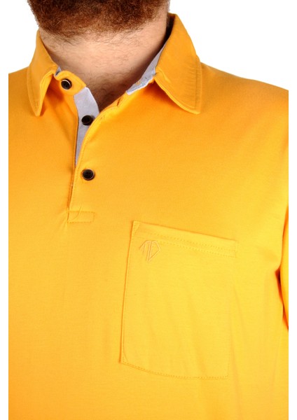 Büyük Beden T-Shirt Polo Cepli Lycra Pike Md 20554 Hardal fırsatları
