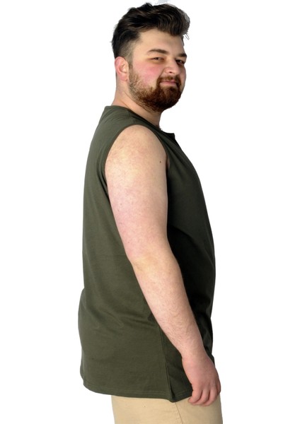 Büyük Beden T-Shirt Kolsuz Choose Mode 22160 Haki fiyatları