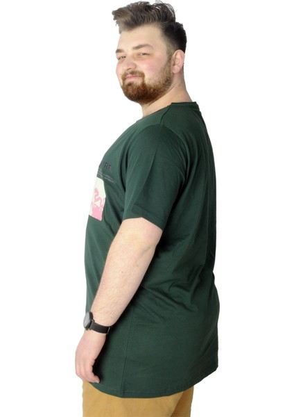 Büyük Beden T-Shirt Baskılı Future 22154 Nefti