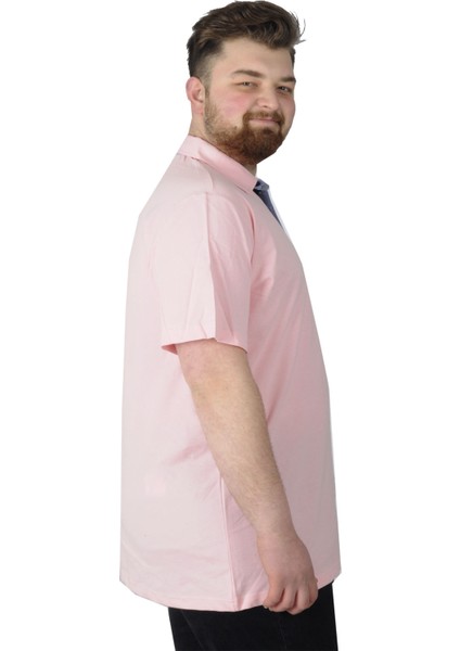 Büyük Beden Erkek T-Shirt Polo Mdx Club 22305 Somon modelleri