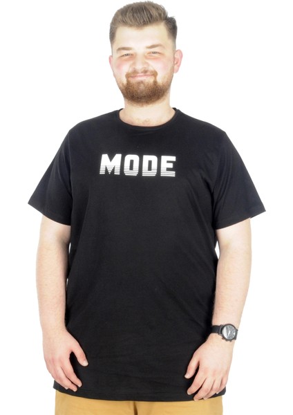 Büyük Beden T-Shirt Bis Yaka Mode 22196 Siyah